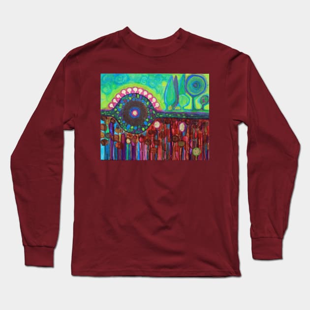Growth in shades of green, purple and red Long Sleeve T-Shirt by ccwalsh
